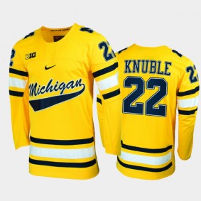 Men Michigan Wolverines Mike Knuble #22 College Hockey Maize Alumni Jersey