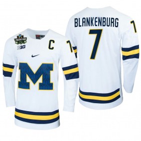 Michigan Wolverines Nick Blankenburg NCAA Hockey White Hockey Jersey