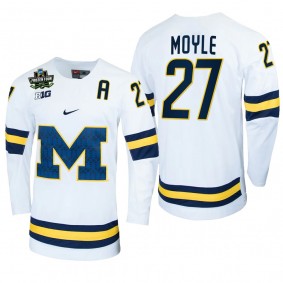 Michigan Wolverines Nolan Moyle NCAA Hockey White Hockey Jersey