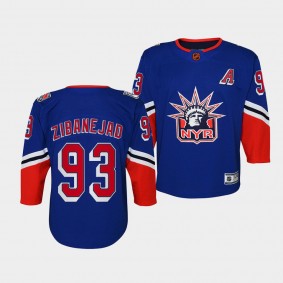 Youth Mika Zibanejad Rangers 2022 Special Edition 2.0 Replica Blue Jersey