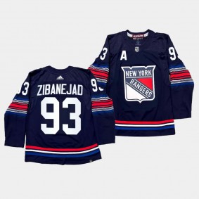 New York Rangers 2023-24 Alternate Mika Zibanejad #93 Navy Jersey Authentic Pro