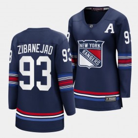 Mika Zibanejad New York Rangers 2023-24 Alternate Women Premier 93 Jersey Breakaway Player