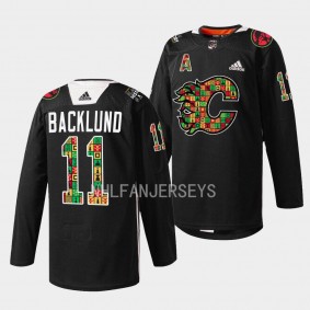Calgary Flames 2023 Black History Month Mikael Backlund #11 Black Jersey Jarome Iginla