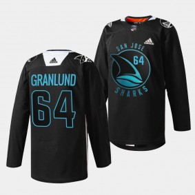 Mikael Granlund San Jose Sharks 2023 Warriors Black #64 Special Edition Jersey Men's