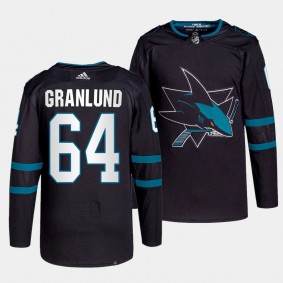 Mikael Granlund San Jose Sharks Alternate Black #64 Authentic Pro Primegreen Jersey Men's