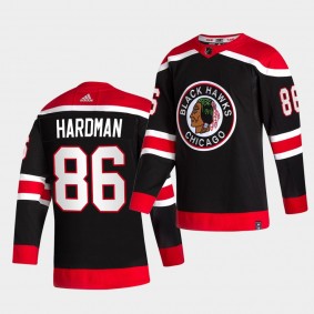 Mike Hardman #86 Blackhawks 2021 Reverse Retro Special Edition Black Jersey