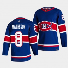 Montreal Canadiens Mike Matheson Reverse Retro #8 Navy Jersey Authentic