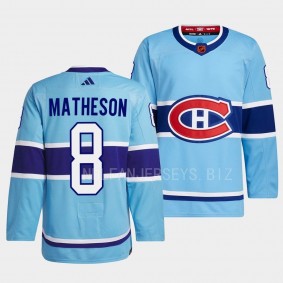 Mike Matheson Montreal Canadiens 2022 Reverse Retro 2.0 Blue #8 Authentic Primegreen Jersey Men's