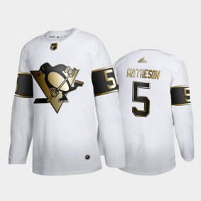 Pittsburgh Penguins Mike Matheson #5 Authentic Player Golden Edition White Jersey