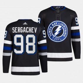 Tampa Bay Lightning 2023-24 Alternate Mikhail Sergachev #98 Black Jersey Primegreen Authentic