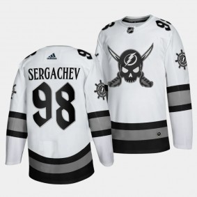 Gasparilla inspired Mikhail Sergachev Tampa Bay Lightning White #98 Limited Edition Jersey 2024