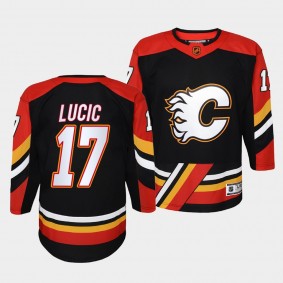 Calgary Flames Milan Lucic 2022 Special Edition 2.0 Black #17 Youth Jersey Retro