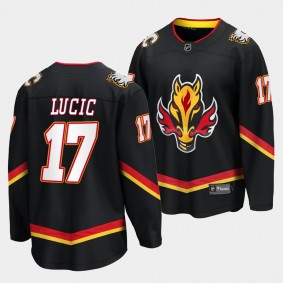 Calgary Flames #17 Milan Lucic Alternate 2022-23 Black Breakaway Player Jersey