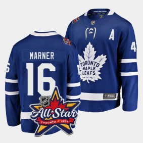 2024 NHL All-Star Patch Mitch Marner Jersey Toronto Maple Leafs Royal #16 Home Men's