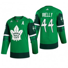 Toronto Maple Leafs Morgan Rielly #44 St. Patrick 2022 Green Jersey Warm-Up