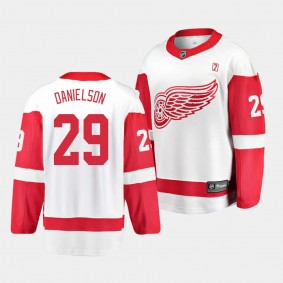 2023 NHL Draft Nate Danielson Detroit Red Wings Jersey White Away Breakaway Player