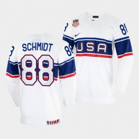 USA 2022 IIHF World Championship Nate Schmidt #88 White Jersey Home