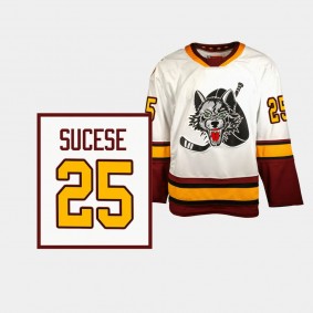 Nate Sucese Chicago Wolves #25 White AHL Authentic Quicklite Jersey 30th Season