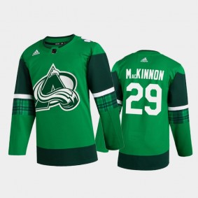 Colorado Avalanche Nathan MacKinnon #29 2020 St. Patrick's Day Authentic Player Jersey Green