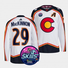 2023 NHL All-Star Skills Nathan MacKinnon Colorado Avalanche White #29 Reverse Retro Jersey