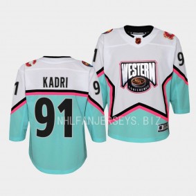 Calgary Flames #91 Nazem Kadri 2023 NHL All-Star Western Conference Premier White Youth Jersey