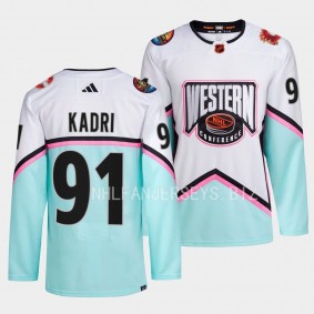 Nazem Kadri 2023 NHL All-Star Western Conference Calgary Flames #91 White Jersey Authentic
