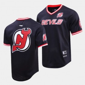 New Jersey Devils T-Shirt Pro Standard Classic Mesh V-Neck Black