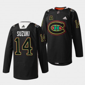 Nick Suzuki Canadiens #14 Black History Night Jersey Black Chandail