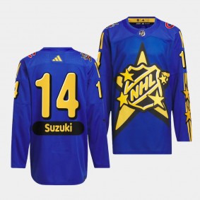 2024 NHL All-Star Game Montreal Canadiens Nick Suzuki #14 Blue drew house Jersey