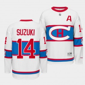 Montreal Canadiens Winter Classic 2016 Nick Suzuki White #14 Throwback Jersey