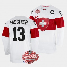 Switzerland 2022 NHL Global Series Nico Hischier #13 White Jersey Away