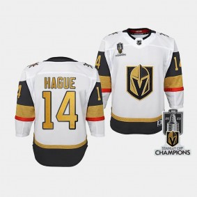 Vegas Golden Knights #14 Nicolas Hague 2023 Stanley Cup Champions Away White Youth Jersey