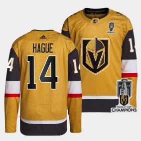 Vegas Golden Knights 2023 Stanley Cup Champions Nicolas Hague #14 Gold Authentic Home Jersey Men's