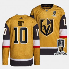 Vegas Golden Knights 2023 Stanley Cup Champions Nicolas Roy #10 Gold Authentic Home Jersey Men's