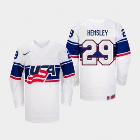 USA Hockey IIHF Nicole Hensley #29 White Jersey Home