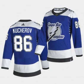 Tampa Bay Lightning 2021 Reverse Retro Nikita Kucherov Blue Authentic Jersey