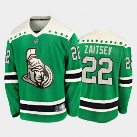 Fanatics Nikita Zaitsev #22 Senators 2020 St. Patrick's Day Replica Player Jersey Green