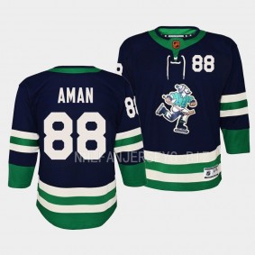 Nils Aman Vancouver Canucks Youth Jersey 2022 Special Edition 2.0 Navy Premier Jersey