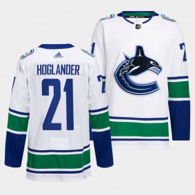 Vancouver Canucks Away Nils Hoglander #21 White Jersey Primegreen Authentic Pro