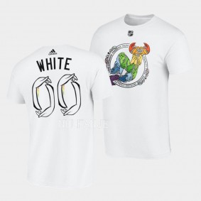 Jack Hughes 2022-23 Pride New Jersey Devils White T-Shirt Limited Edition