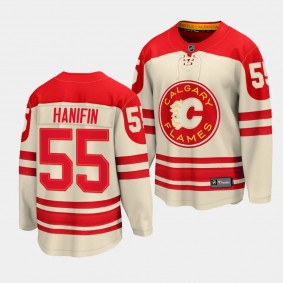 Calgary Flames Noah Hanifin 2023 NHL Heritage Classic Cream Premier Breakaway Player Jersey Men's