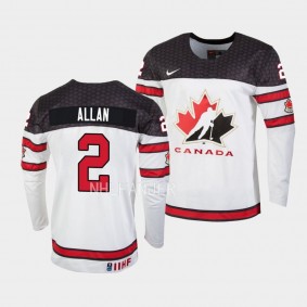 Canada 2023 IIHF World Junior Championship Nolan Allan #2 White Jersey