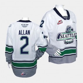 Nolan Allan Seattle Thunderbirds #2 2023 WHL Championship White Jersey Replica