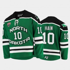 North Dakota Fighting Hawks Gavin Hain #10 Replica Green College Hockey Jersey