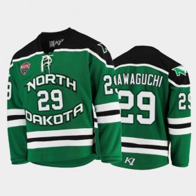 North Dakota Fighting Hawks Jordan Kawaguchi #29 Replica Green College Hockey Jersey