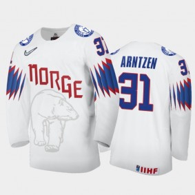 Men's Norway 2021 IIHF World Championship Jonas Arntzen #31 Home White Jersey