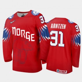 Men's Norway 2021 IIHF World Championship Jonas Arntzen #31 Limited Red Jersey