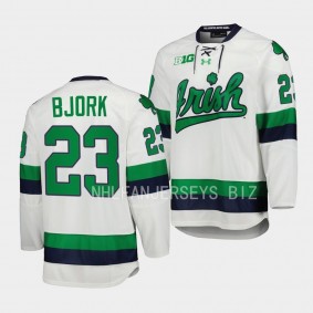 Brady Bjork Notre Dame Fighting Irish College Hockey White Replica Jersey 23
