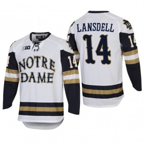 Jesse Lansdell #14 Notre Dame Fighting Irish 2022 College Hockey White Jersey