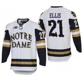 Max Ellis #21 Notre Dame Fighting Irish 2022 College Hockey White Jersey